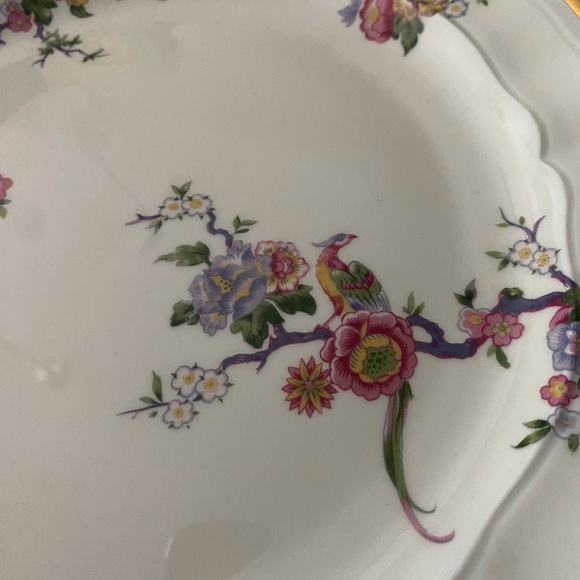 Bernardaud Limoges Bengali Pattern 11.5" Handled Cake Plate France pheasant - Picture 2 of 8